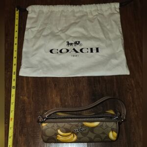 Coach Nolita Barrel Wristlet Bag Bananna Brown and Yellow With Dustbag Used
